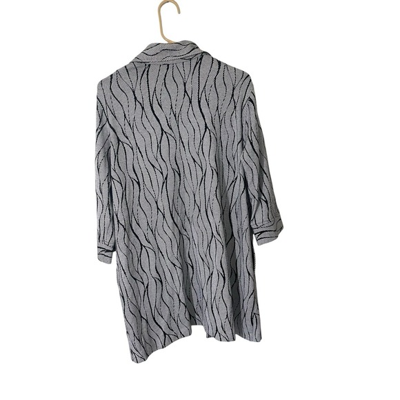 Caroline Rose Jacket Womens M Gray Black Open Front Mid Length Pockets Lagenlook - Picture 2 of 6